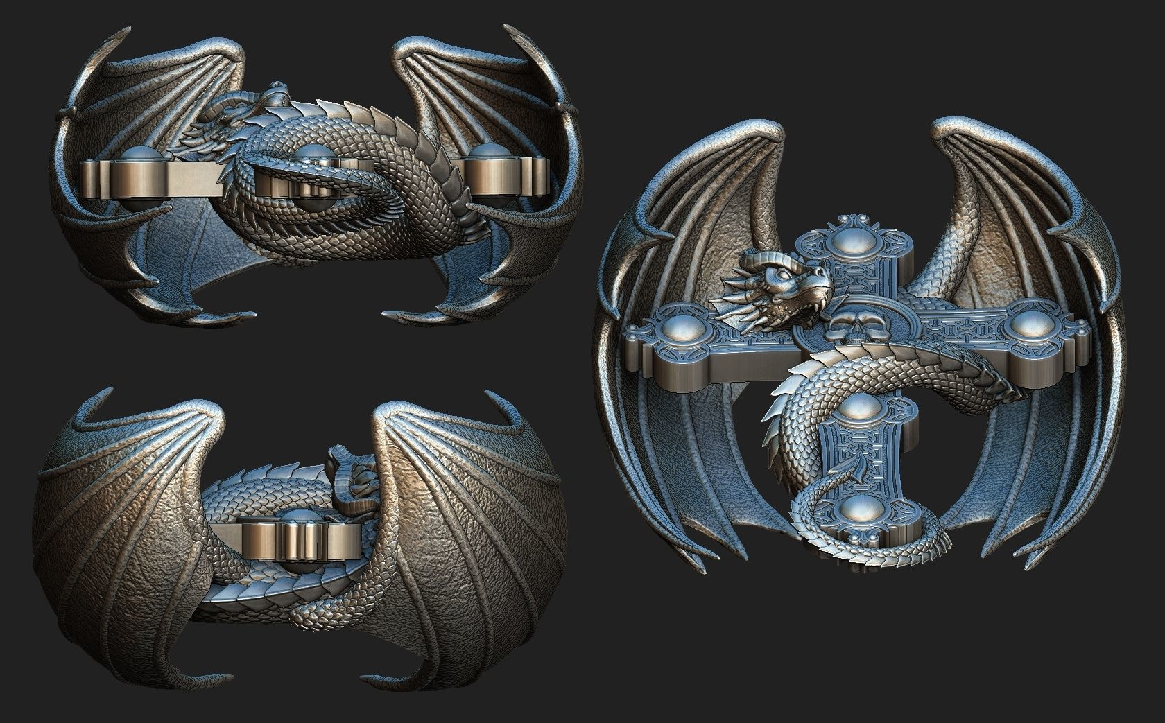 Dragon Cross 3D print model_7