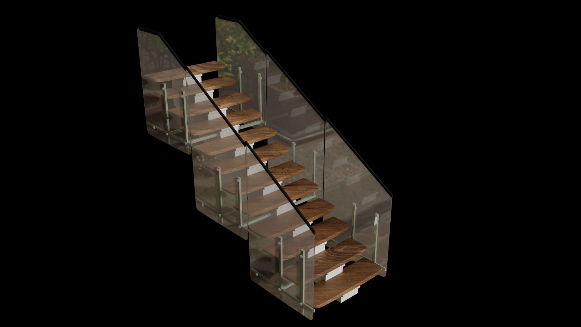 Stairs with Glass 3D model_1