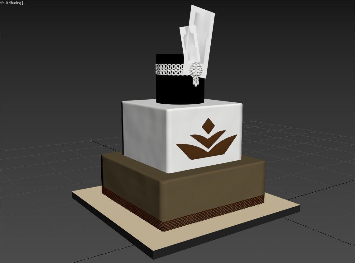 Gold cake Free 3D model_4