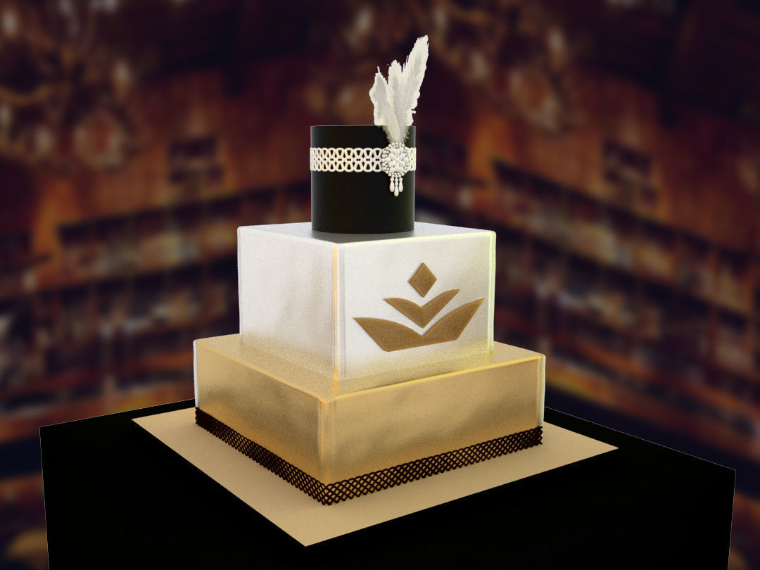 Gold cake Free 3D model_2