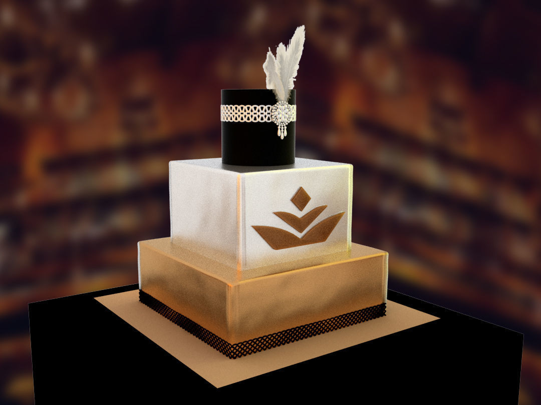 Gold cake Free 3D model_1