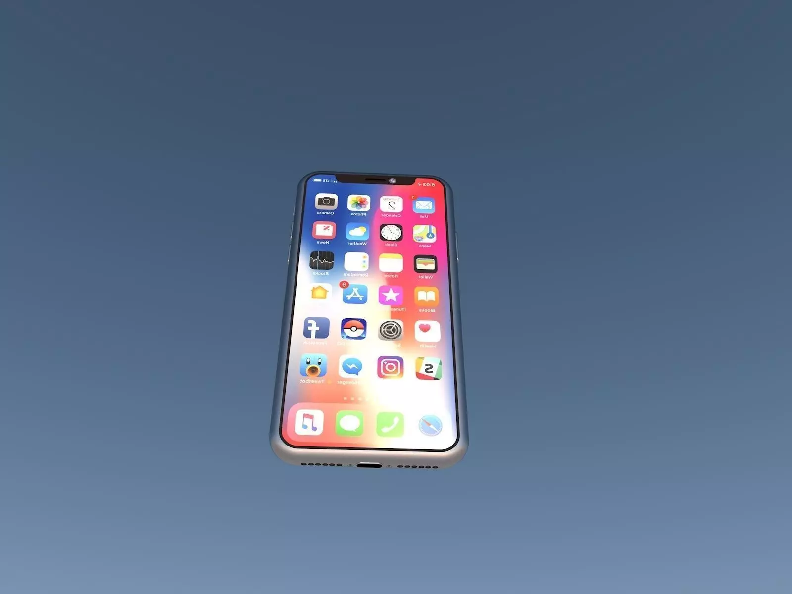 Iphone X - 3D Model in sky 3D model_0