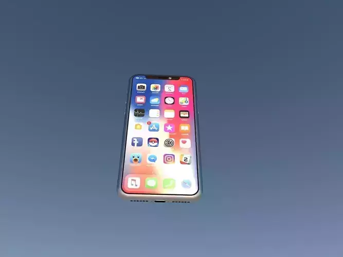 Iphone X - 3D Model in sky