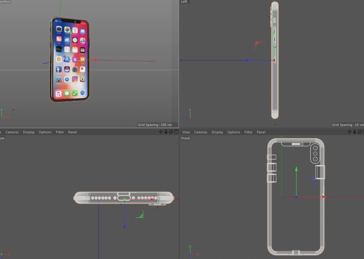 Iphone X - 3D Model in sky 3D model_4