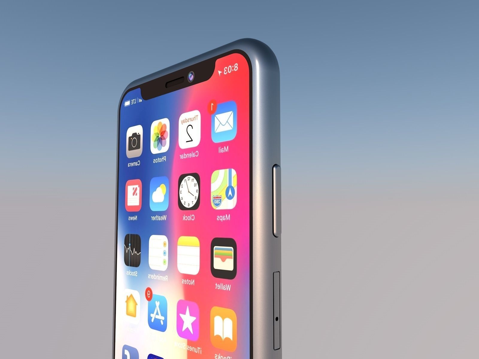 Iphone X - 3D Model in sky 3D model_1