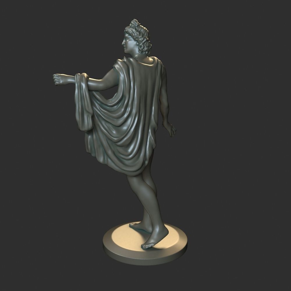 Apollo 3D print model statue of man holding cloth 3D print model_3
