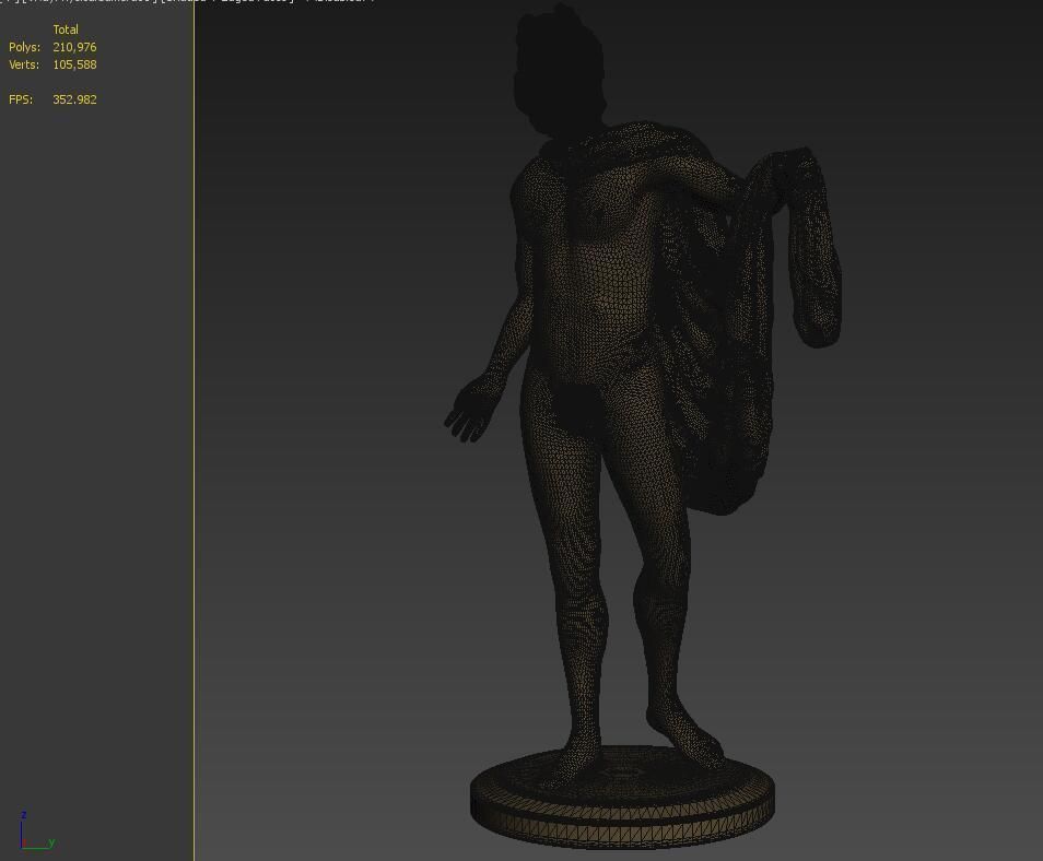 Apollo 3D print model statue of man holding cloth 3D print model_8