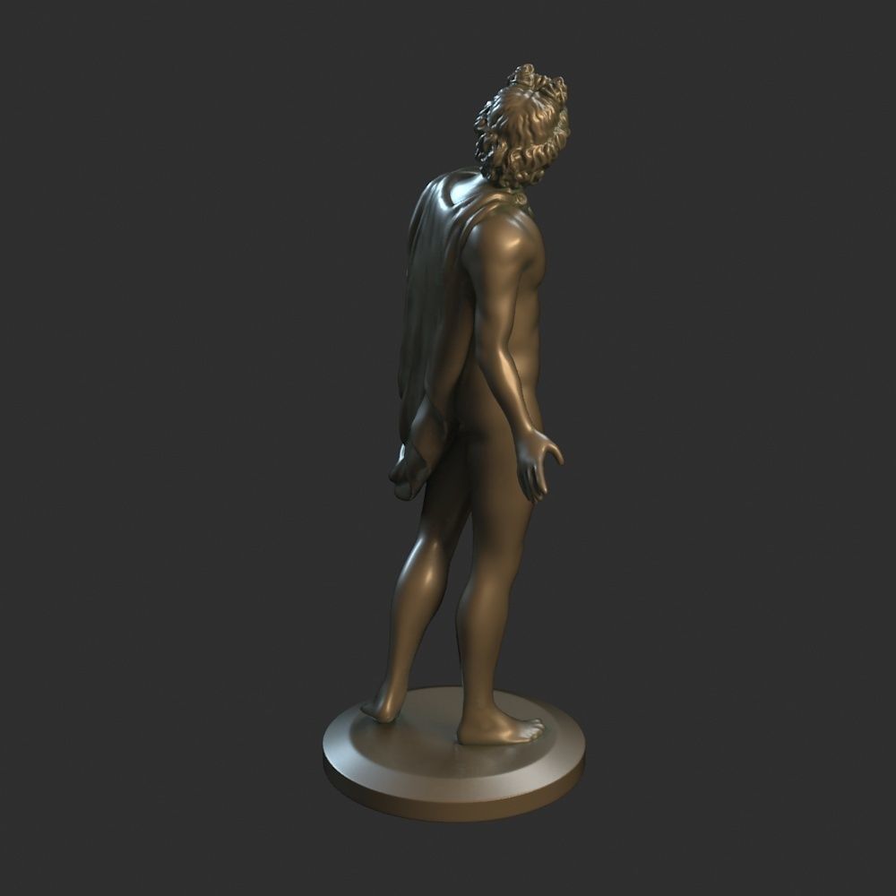 Apollo 3D print model statue of man holding cloth 3D print model_5