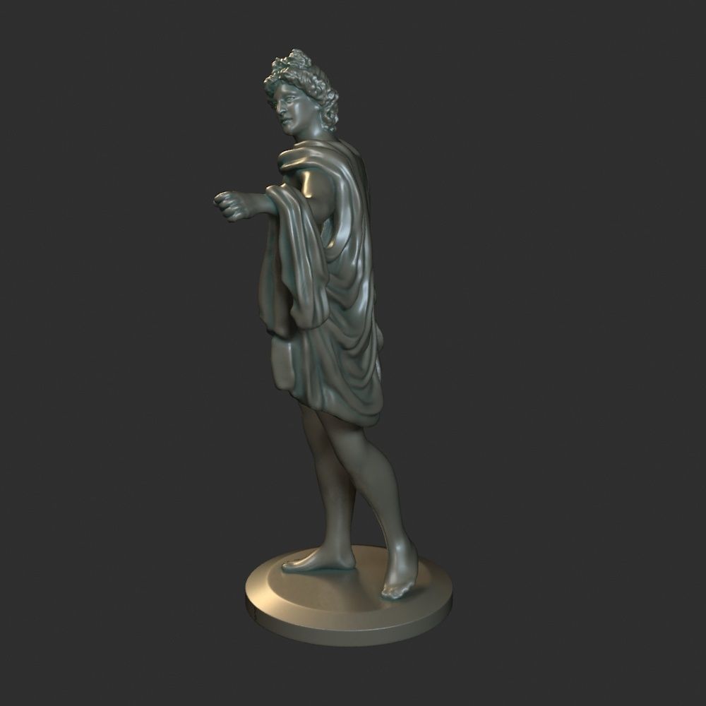 Apollo 3D print model statue of man holding cloth 3D print model_2