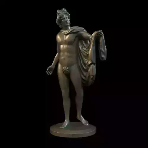 Apollo 3D print model statue of man holding cloth 3D print model