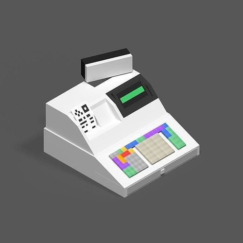 Cash Register JSON Model Low-poly 3D model