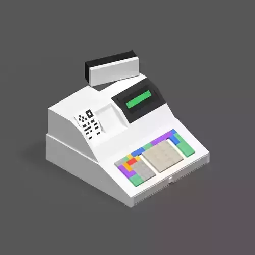 Cash Register JSON Model Low-poly 3D model