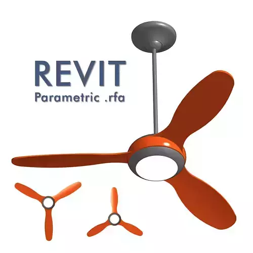 Revit Parametric Modern Ceiling Fan 3D model