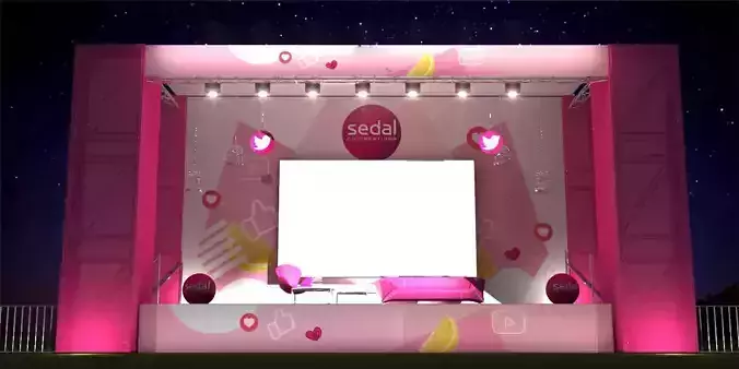 stage for interviews within event 3D model