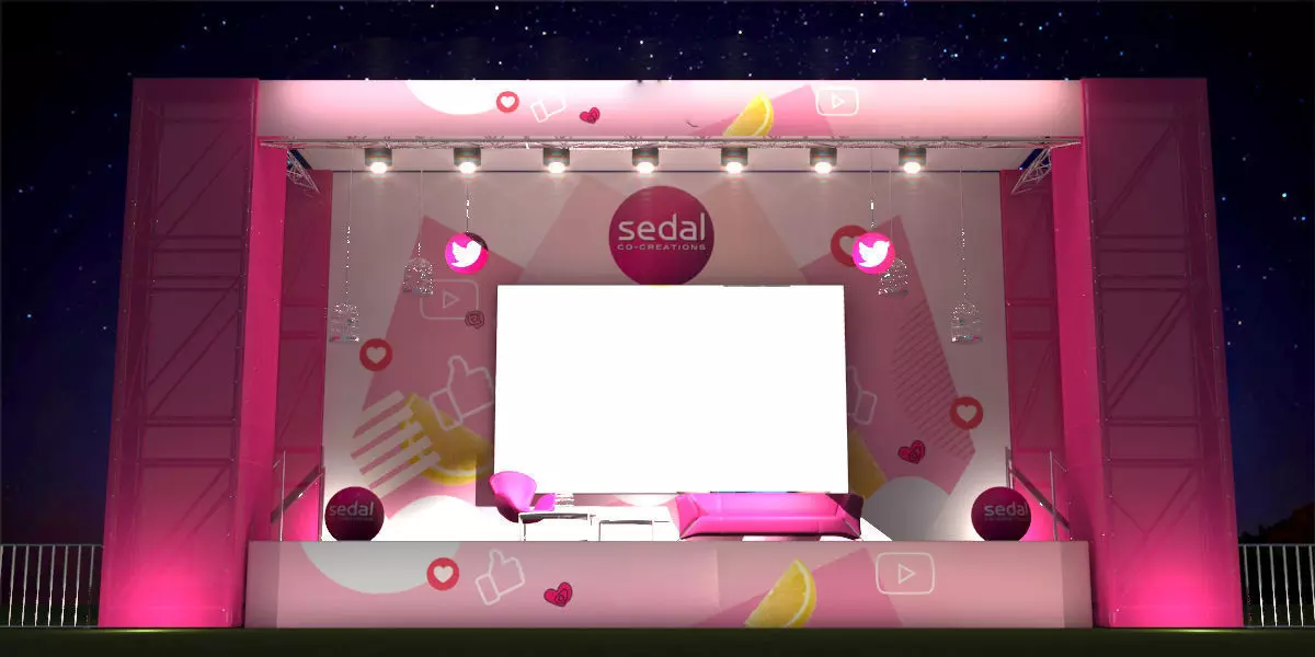stage for interviews within event 3D model