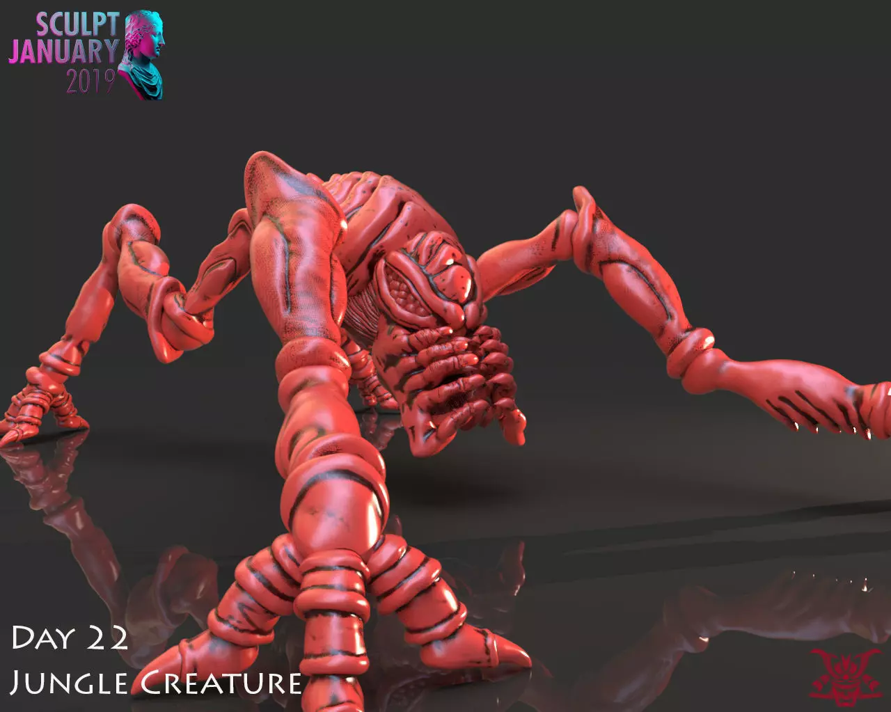 Space Insect Creature Timelapse and Model 3D print model_0
