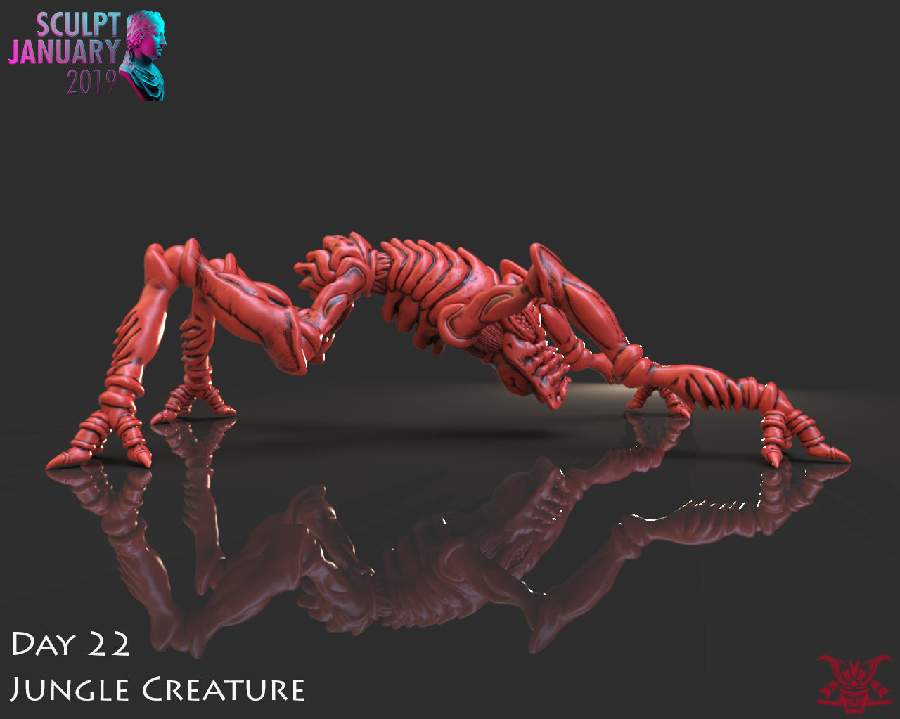 Space Insect Creature Timelapse and Model 3D print model_1