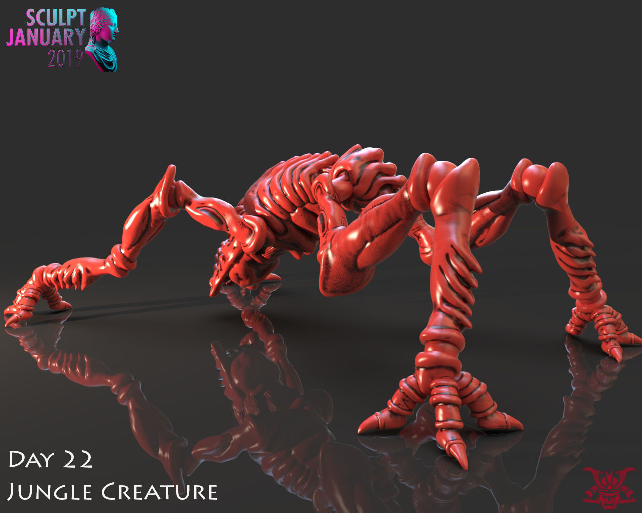 Space Insect Creature Timelapse and Model 3D print model_4