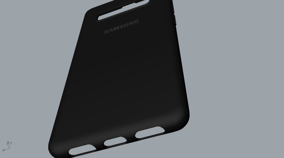 Samsung Galaxy S10 Plus Rubber black case 3D model_9
