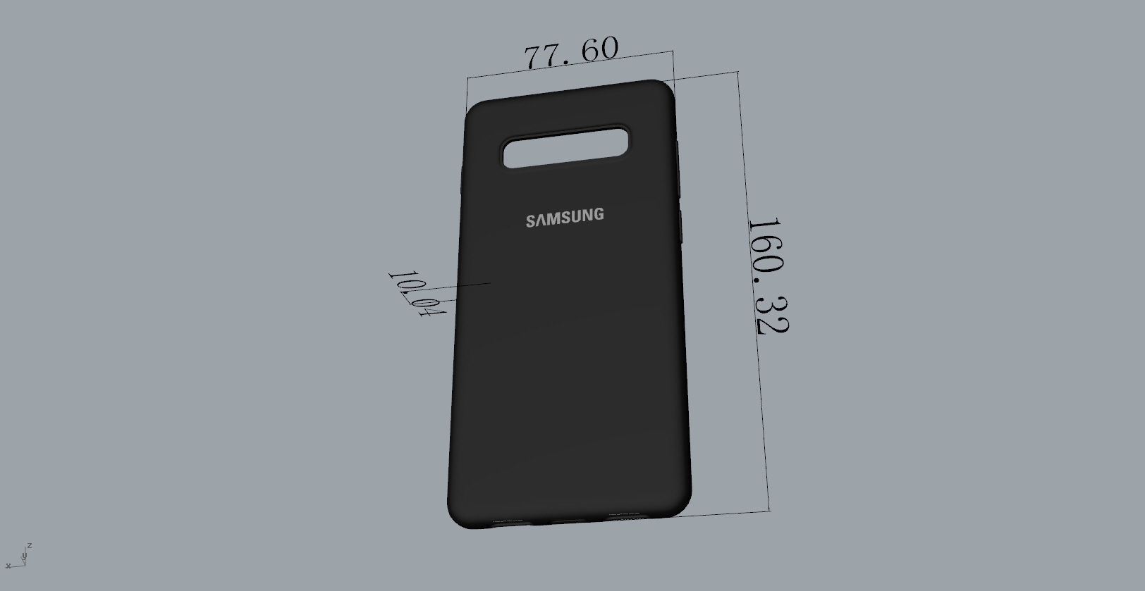 Samsung Galaxy S10 Plus Rubber black case 3D model_29