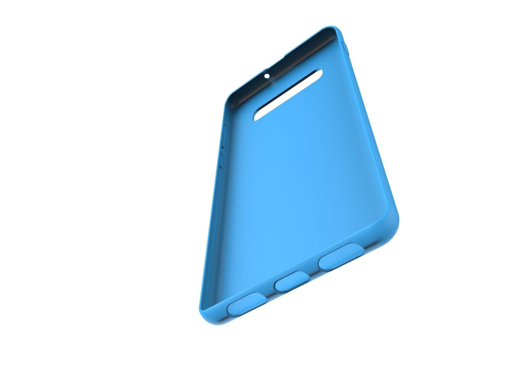 Samsung Galaxy S10 Plus rubber blue case  Low-poly 3D model_4
