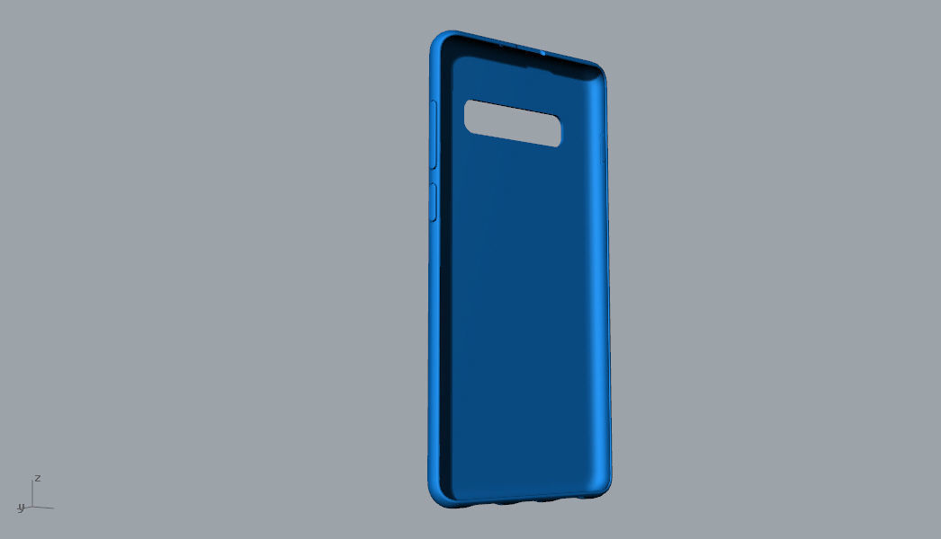 Samsung Galaxy S10 Plus rubber blue case  Low-poly 3D model_10