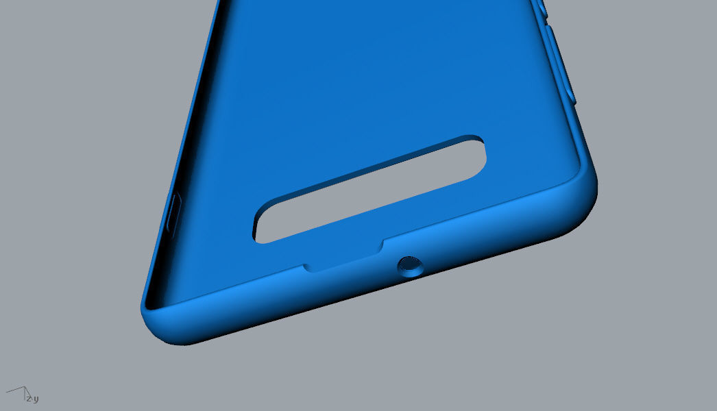 Samsung Galaxy S10 Plus rubber blue case  Low-poly 3D model_20