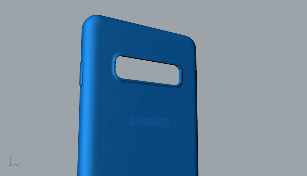 Samsung Galaxy S10 Plus rubber blue case  Low-poly 3D model_17