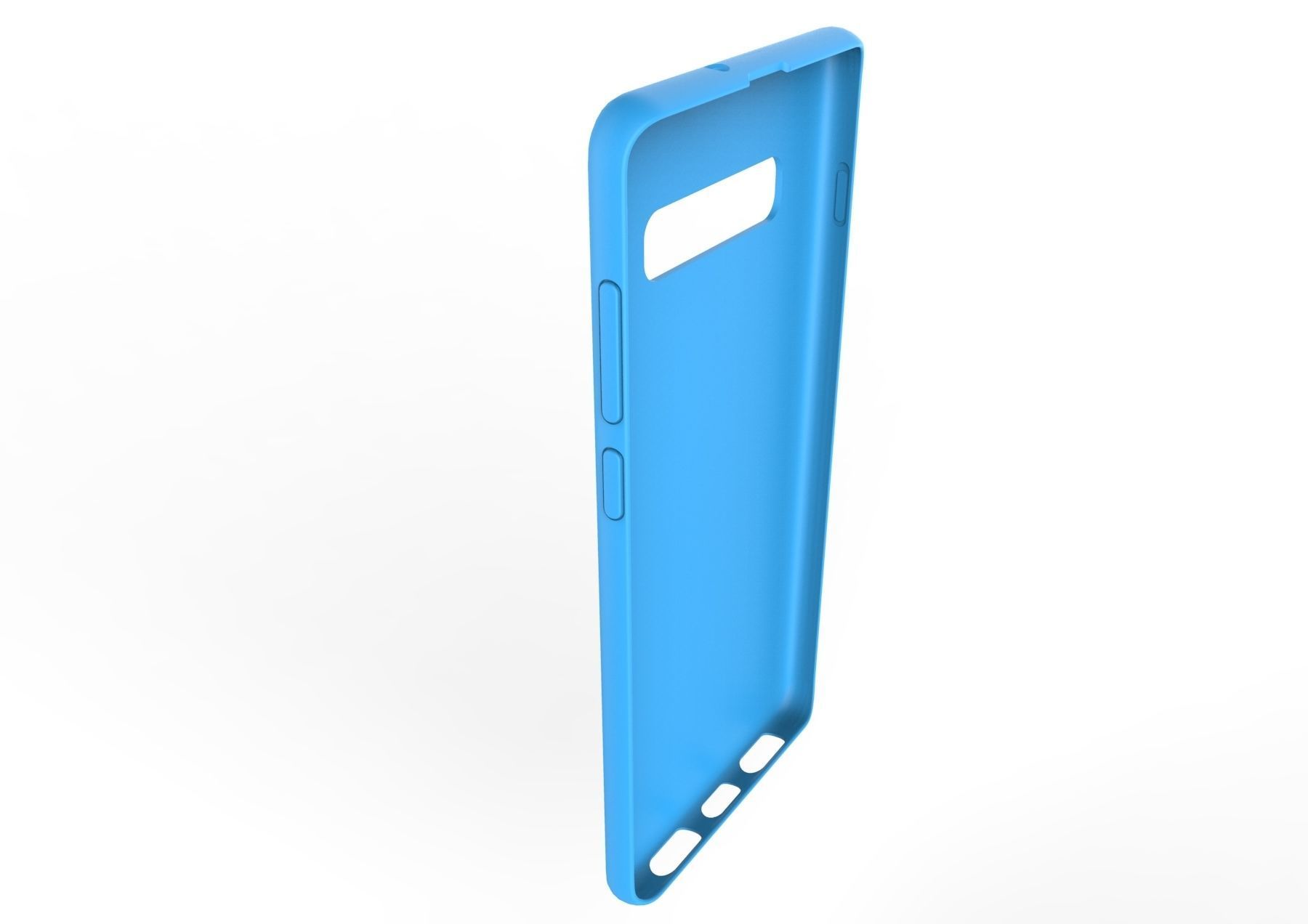 Samsung Galaxy S10 Plus rubber blue case  Low-poly 3D model_2