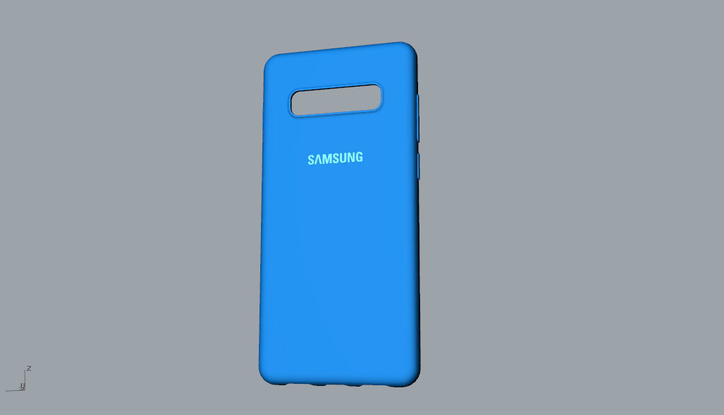 Samsung Galaxy S10 Plus rubber blue case  Low-poly 3D model_8