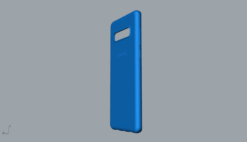 Samsung Galaxy S10 Plus rubber blue case  Low-poly 3D model_6