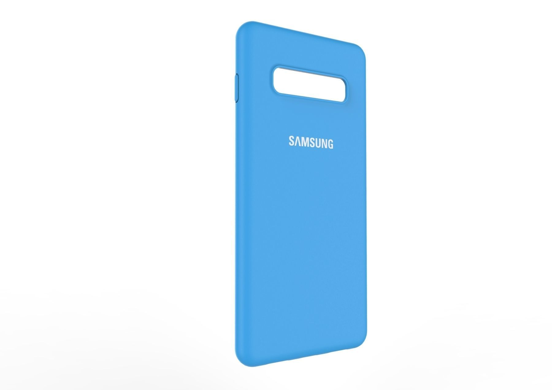 Samsung Galaxy S10 Plus rubber blue case  Low-poly 3D model_3