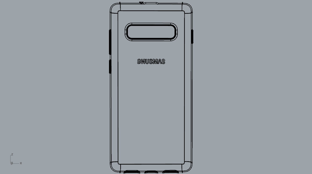 Samsung Galaxy S10 Plus rubber blue case  Low-poly 3D model_33