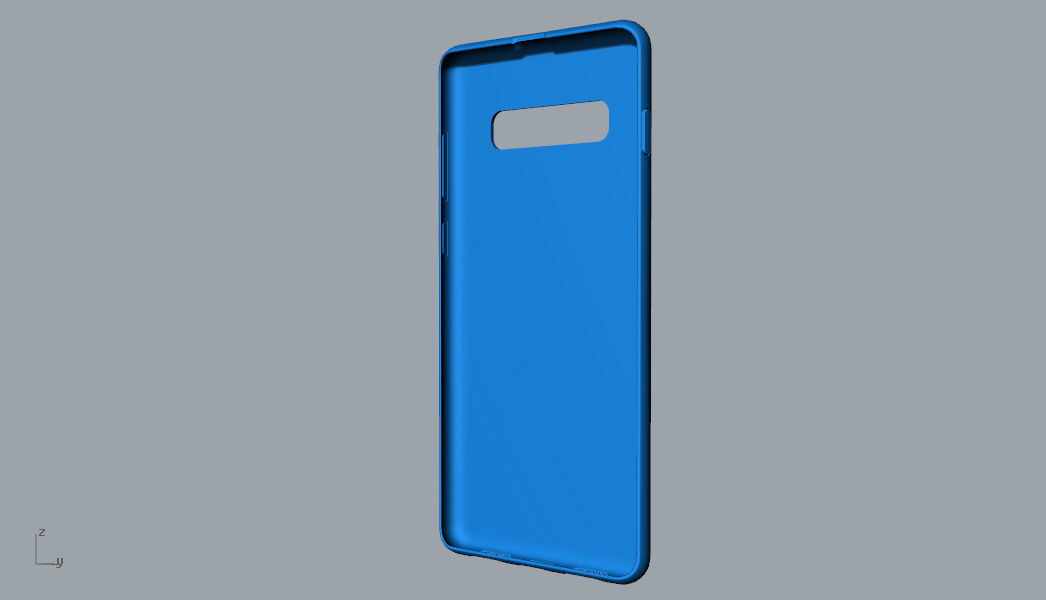 Samsung Galaxy S10 Plus rubber blue case  Low-poly 3D model_12