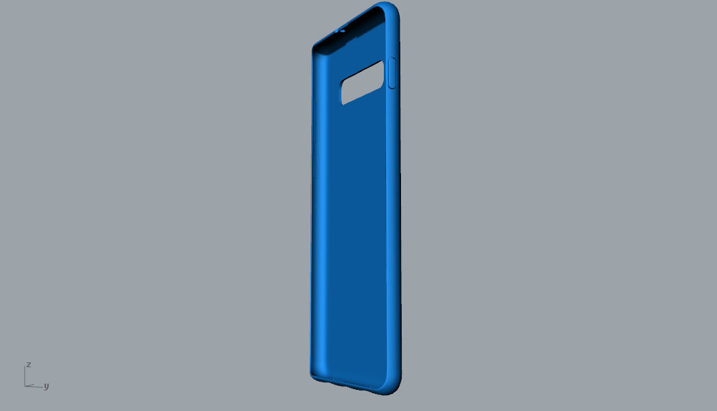Samsung Galaxy S10 Plus rubber blue case  Low-poly 3D model_14