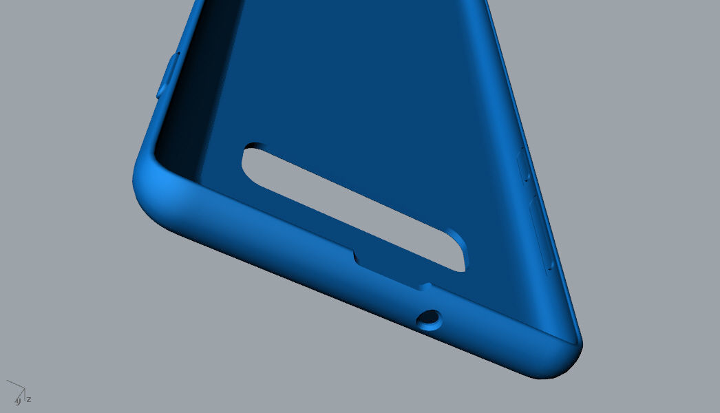 Samsung Galaxy S10 Plus rubber blue case  Low-poly 3D model_19