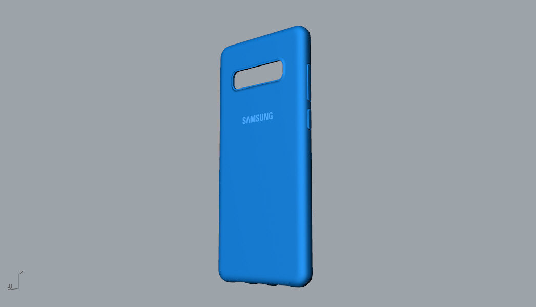 Samsung Galaxy S10 Plus rubber blue case  Low-poly 3D model_9