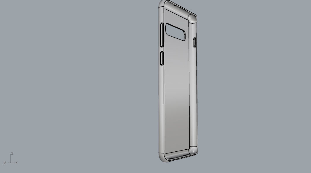 Samsung Galaxy S10 Plus rubber blue case  Low-poly 3D model_24