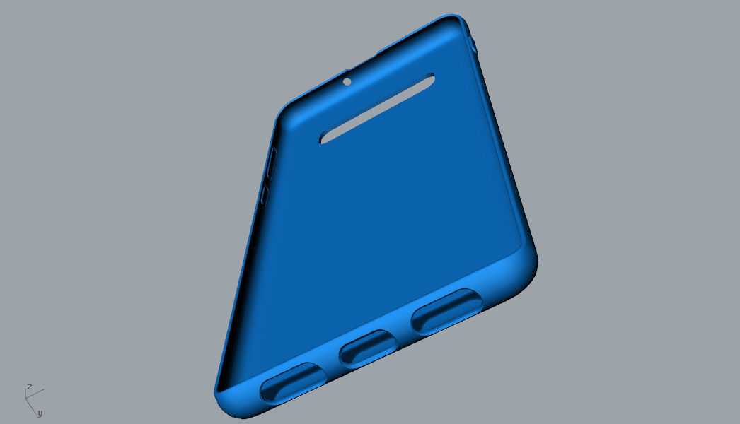 Samsung Galaxy S10 Plus rubber blue case  Low-poly 3D model_13