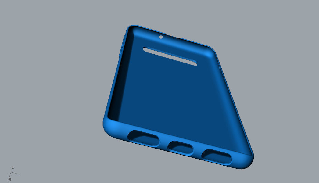 Samsung Galaxy S10 Plus rubber blue case  Low-poly 3D model_15