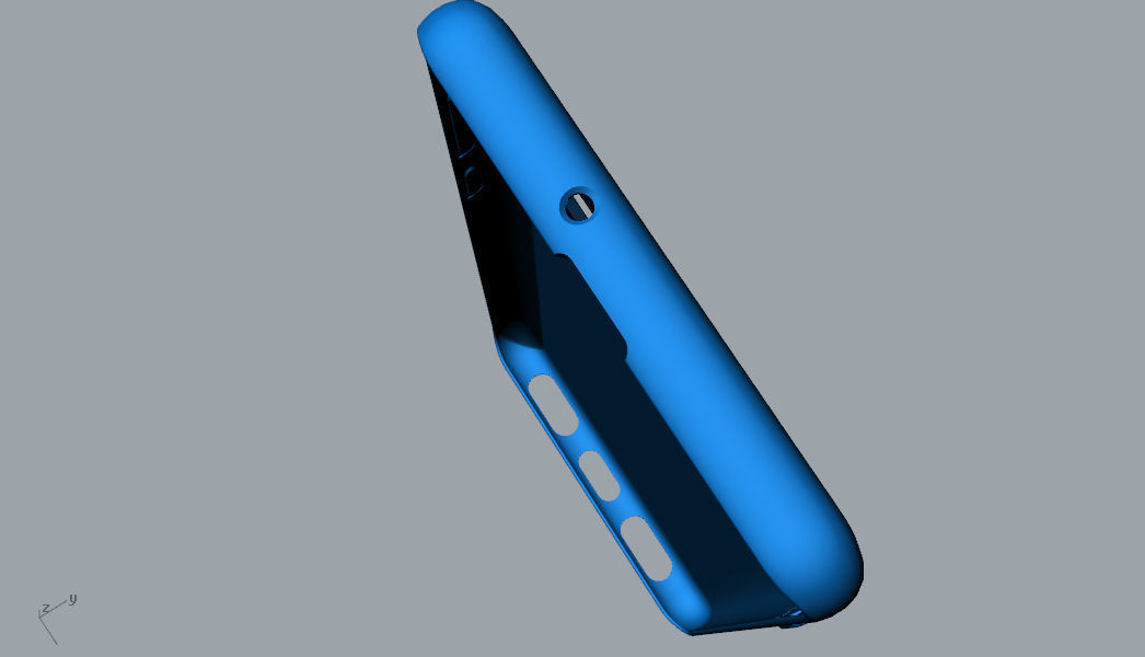 Samsung Galaxy S10 Plus rubber blue case  Low-poly 3D model_18