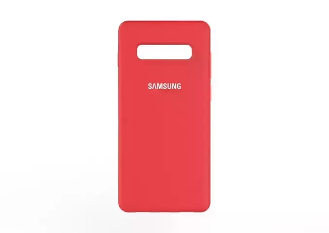 Samsung Galaxy S10 Plus rubber red case Low-poly 3D model