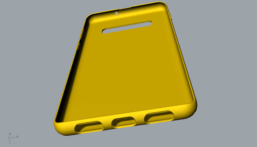 Samsung Galaxy S10 Plus rubber yellow case 3D print model_8