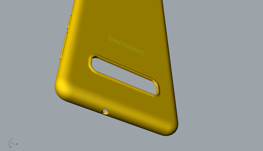 Samsung Galaxy S10 Plus rubber yellow case 3D print model_12
