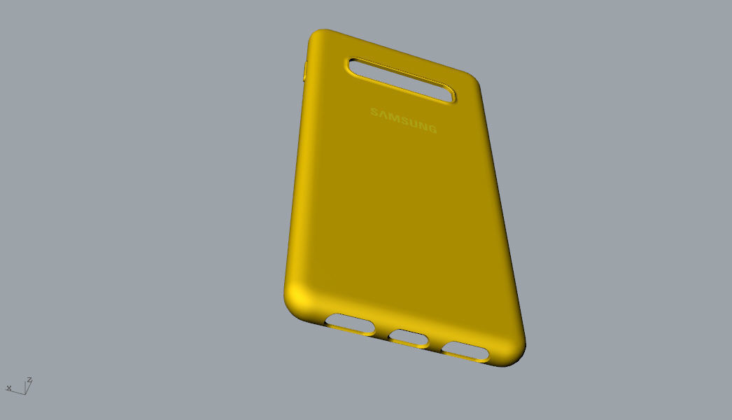 Samsung Galaxy S10 Plus rubber yellow case 3D print model_7