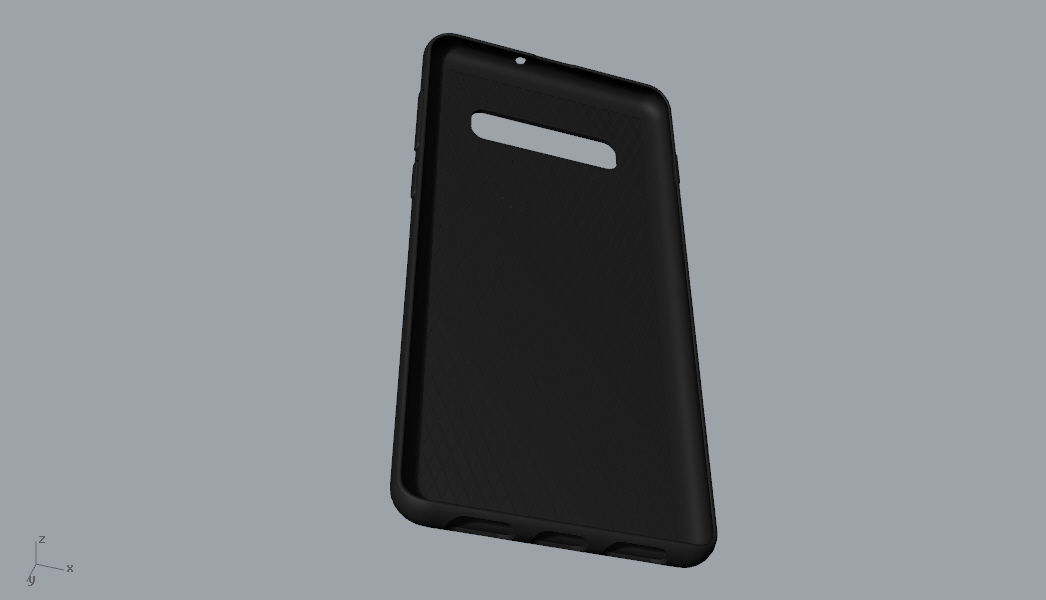 Samsung Galaxy S10 Plus rubber black texture  case 3D print model_13