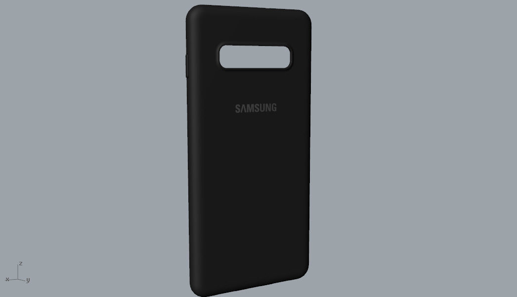 Samsung Galaxy S10 Plus rubber black texture  case 3D print model_4