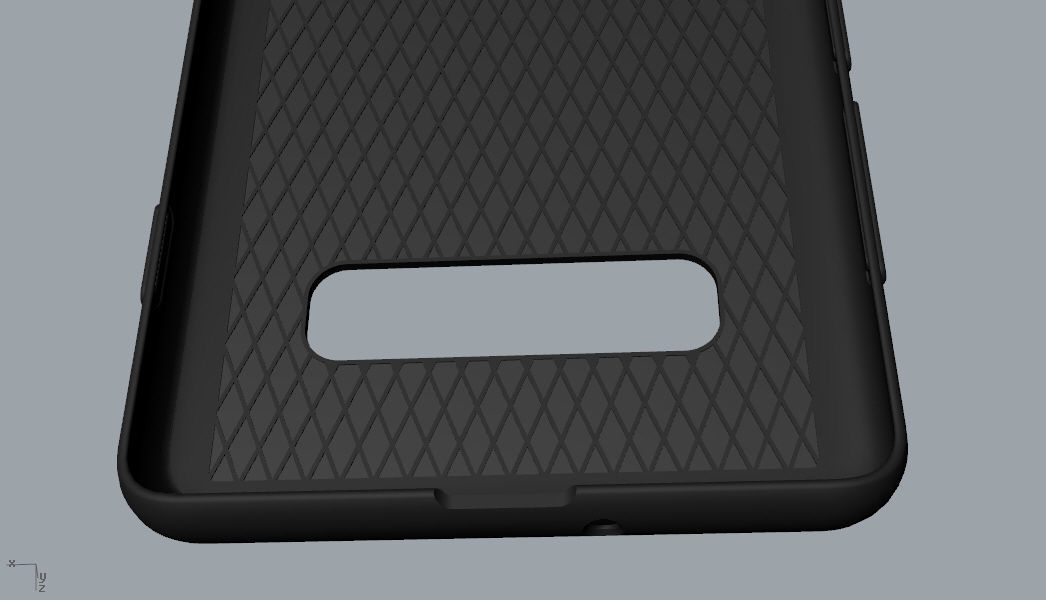 Samsung Galaxy S10 Plus rubber black texture  case 3D print model_17