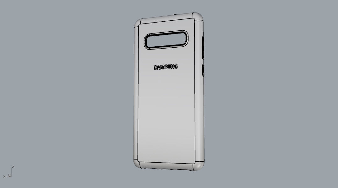 Samsung Galaxy S10 Plus rubber black texture  case 3D print model_20