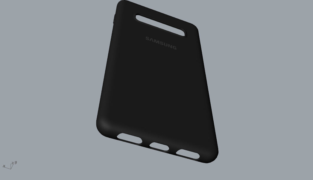 Samsung Galaxy S10 Plus rubber black texture  case 3D print model_15